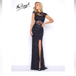 Black sequin Mac Duggal prom dress, size 0, worn once.